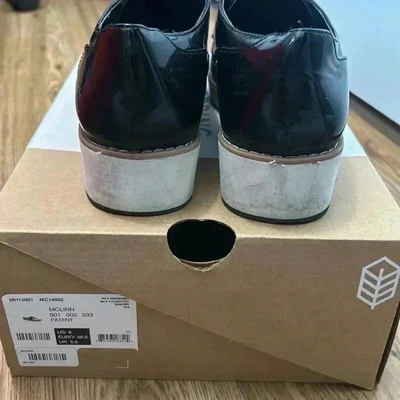 Call it Spring Mclinn Patent Lace Up wedge Oxford shoes black  size 8 - Picture 5 of 5